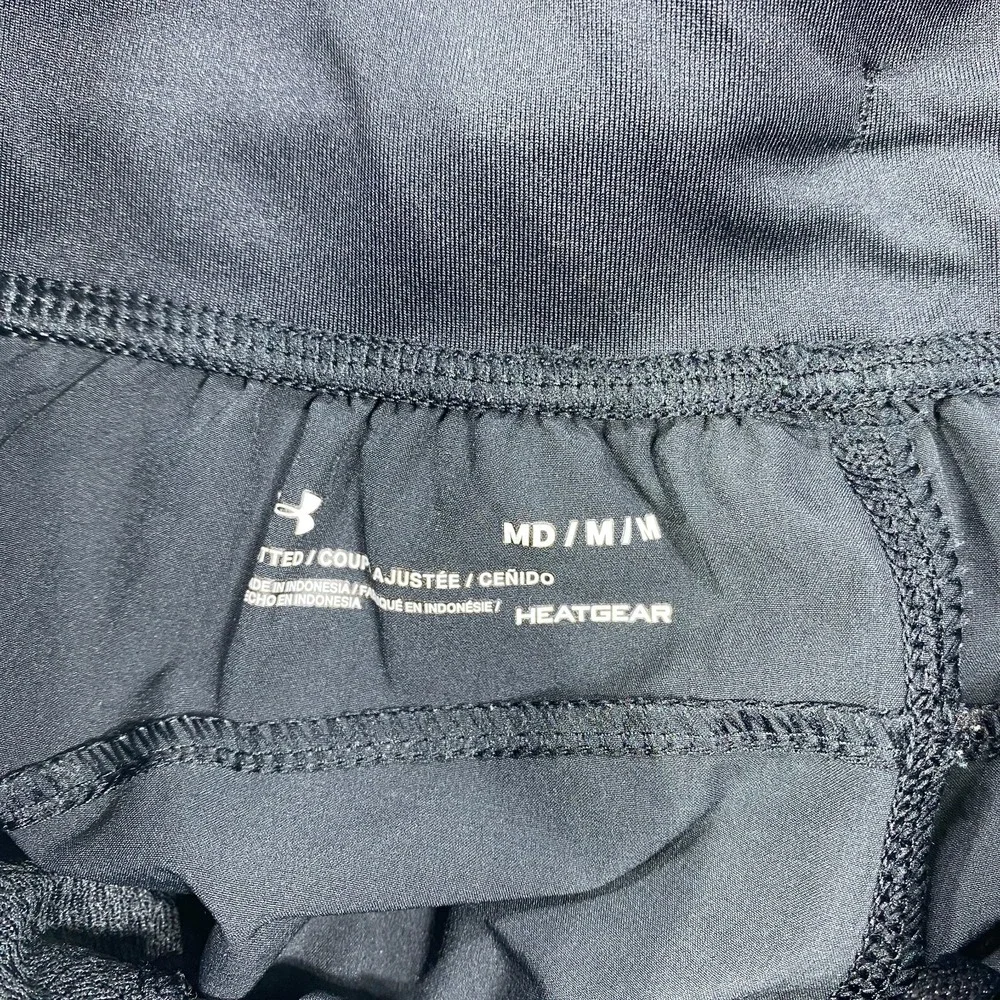Under Armour UA Storm Pants Black Youth Medium Fitted Heatgear Track Ankle Zip